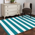 thumbnail image 4 of Blue White Stripes Area&nbsp;Rug 3x5ft Simple Classic Modern Striped Line Non-Slip&nbsp;Washable Square&nbsp;Rugs Soft Felt Indoor Floor Mat for Bedroom Kitchen Living Room Bathroom, 4 of 9