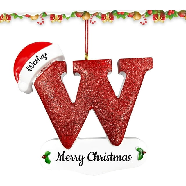 Adornos navideños de resina personalizados, colgante de árbol de Navidad con nombre DIY, colgante de letra navideña con texto personalizado, personaliza tus adornos navideños con el nombre de tu famil