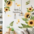 thumbnail image 4 of Farcauo 2 Set Wall Decals Peel and Stick Wall Stickers & Murals Sunflower Wall Decor Living Room Wall Stickers Decor for Bedroom Bathroom Wall Decals Yellow Flower Vinyl Kitchen Wall Murals, 4 of 5