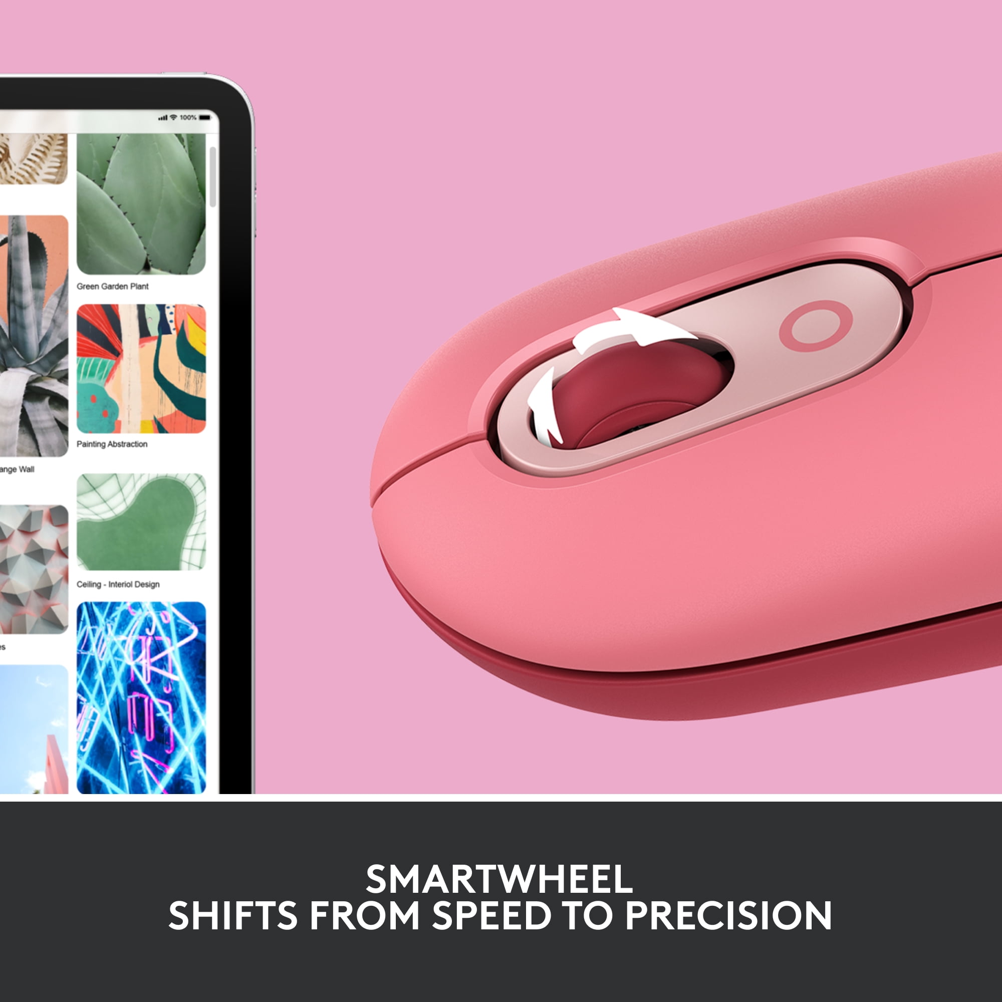 Logitech POP Mouse, Wireless Mouse with Customizable Emojis, SilentTouch Technology, Bluetooth, Heartbreaker