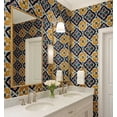 thumbnail image 3 of S4sassy Self Adhesive Wallpaper, Floral Tile Wallpaper, Yellow Removable DIY Vinyl Tile Pattern Wall Covering, Textured Peel and Stick Contact Paper for Entryway wall, Kitchen Backsplash-25"x120", 3 of 8