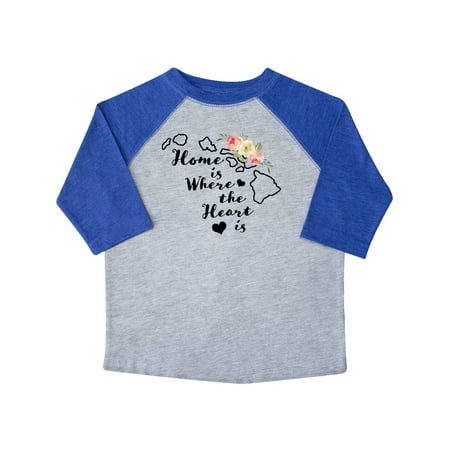 

Inktastic Hawaii Home is Where the Heart is with Watercolor Floral Gift Toddler Boy or Toddler Girl T-Shirt