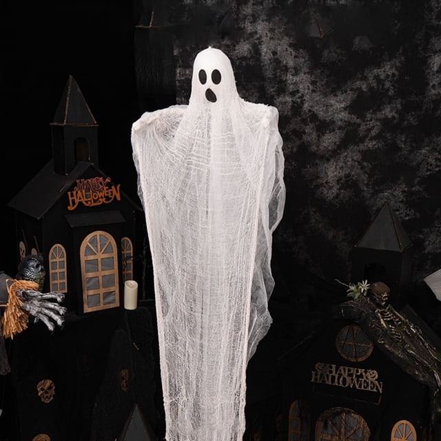 Decoración Espeluznante Decoración Del Lugar Accesorios Decoraciones Colgantes Fantasma de Tela Blanca Alargada
