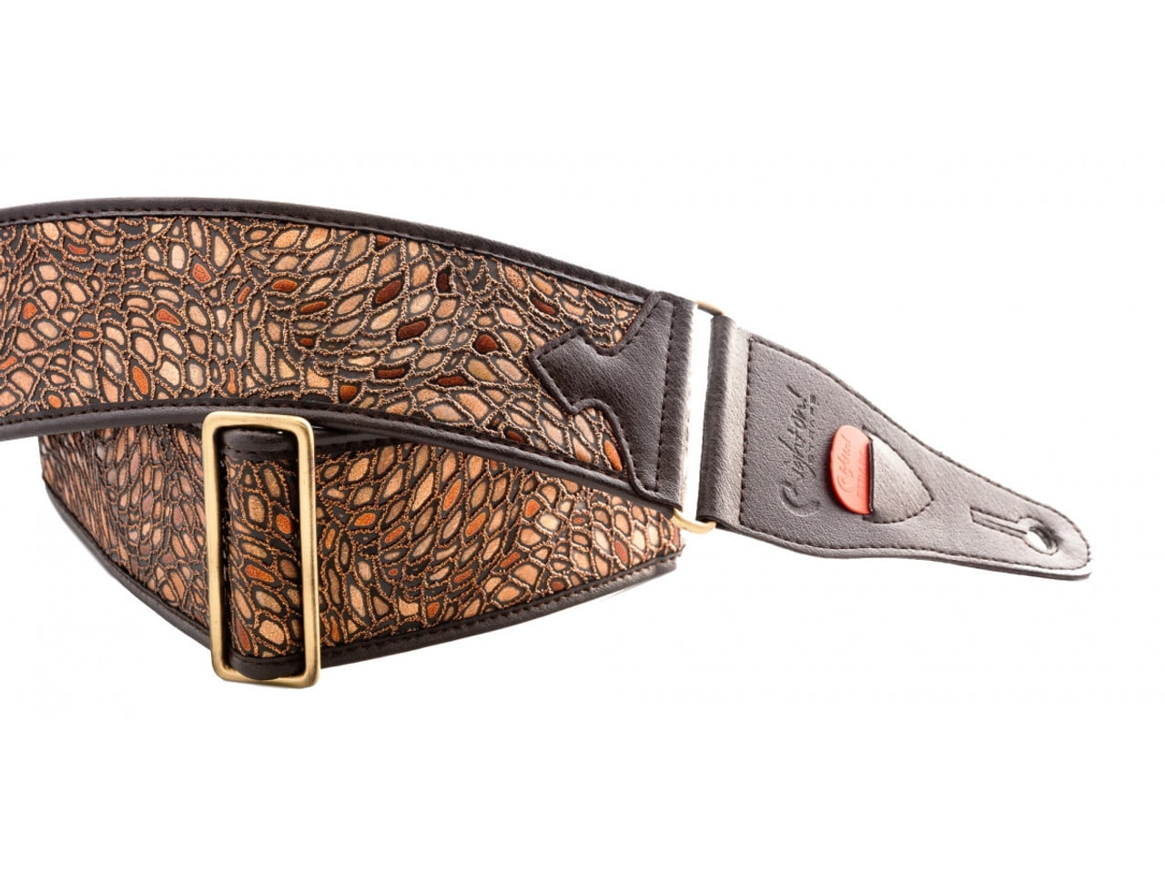RightOn! Straps Alien Guitar Strap w/ Glittering Design - Brown