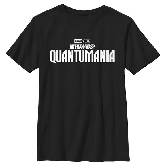 Boy's Ant-Man and the Wasp: Quantumania Movie Logo White  Graphic Tee Black X Large