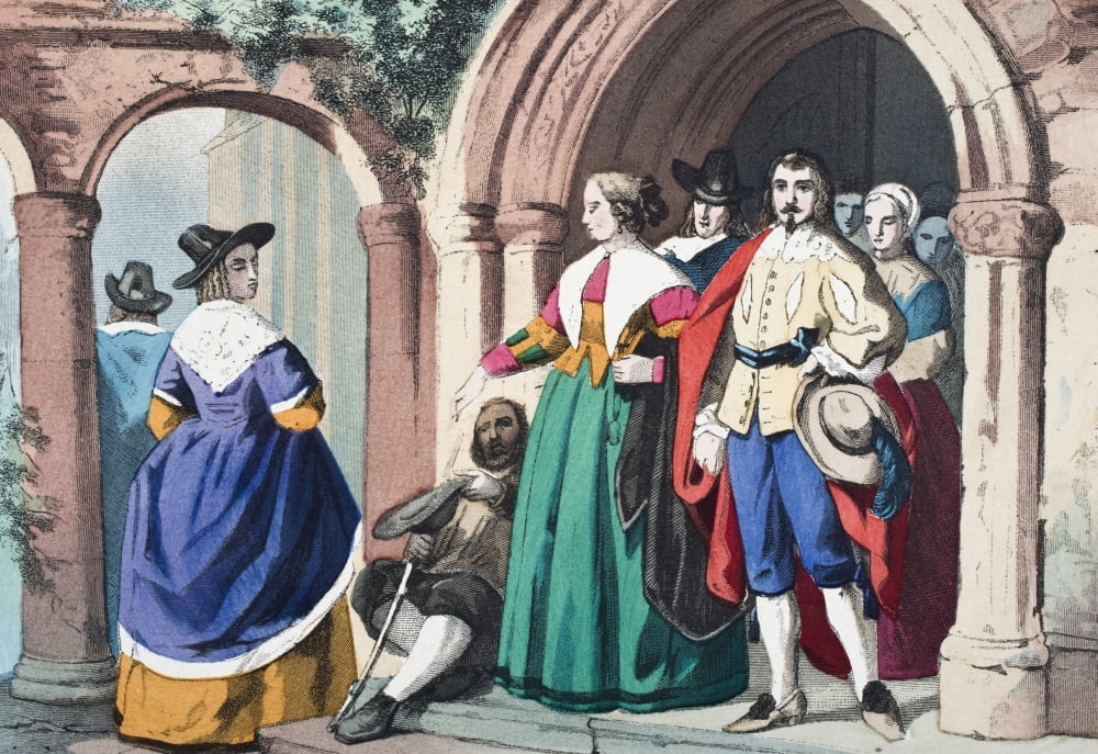 Everyday Clothes Of Ordinary English People At The Time Of King Charles I From The National And Domestic History Of England By William Aubrey Published London Circa 1890 Canvas Art - Ken Welsh Design