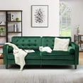 thumbnail image 1 of YODOLLA 84.2" Green Velvet Sofa Couch, Mid Century Modern Sofa-Green, 1 of 6