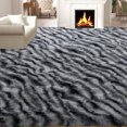 thumbnail image 2 of Janvonne 9x12 Fluffy Area Rug for Living Room Bedroom, Modern Shaggy Carpets Fuzzy Rug for Teens Dorm Bedside Home Decor Aesthetic, Heavy Duty Non Slip, Zebra Print, 2 of 8