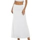 thumbnail image 1 of Falda midi acampanada elástica con fruncidos y cintura alta para mujer - Falda maxi informal de color liso, 1 of 4