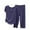 Dark Blue, variant on Diufon Womens Loungewear Sets Ruffle Round Neck Short Sleeve Tops Elastic Waist Pants Pjs Sets