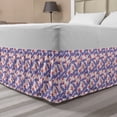 thumbnail image 1 of Tropical Bed Skirt, Exotic Banana Leaves and Bird of Paradise Blossoms Hawaiian Pattern, Elastic Bedskirt Dust Ruffle Wrap Around for Bedding Decor, 4 Sizes, Raspberry and Blue Violet, by Ambesonne, 1 of 2