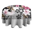 thumbnail image 4 of Pioneer Flower Floral Print Pattern Round Tablecloth 60"x60",Wrinkle Wipeable Table Cloth for Kitchen Dining Room Picnic Patio Party, 4 of 6