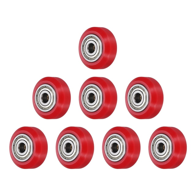 8 Pcs Roue d'Imprimante 3D avec Roulement Linéaire 625ZZ, Roue à Poulie en Plastique pour Imprimante 11D, Rouge