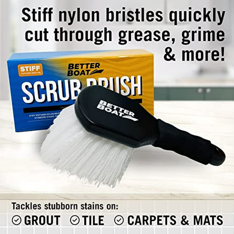 Hard Bristle Scrub Brush - Stiff Bristle Brush for Cleaning, Heavy Duty  Scrub Brush, Utility Hand Brush Set for Indoor and Outdoor, Nylon Scrubbing