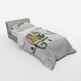 thumbnail image 3 of Reptile Duvet Cover Set, Colorful Chameleon on the Branch Playing with Grumpy Fly Animal Humor Cartoon Print, Bedding Set with Shams and Fitted Sheet, 3 Sizes, by Ambesonne, 3 of 3