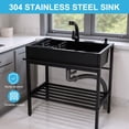 thumbnail image 3 of golytefs Stainless Steel Utility Sink Free Standing Single Bowl Kitchen Sink with Faucet, 3 of 9