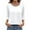 White, variant on Womens Tops 3/4 Length Sleeve Blouses Dressy Casual Pleated Front T Shirts Loose Fit Tunic