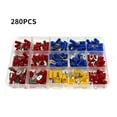 thumbnail image 1 of 280PCS Insulated Wire Electrical Connectors Butt, Ring, Spade, Quick Disconnect Crimp Terminals Connectors Assortment Kit Waterproof Automotive Copper, 1 of 6