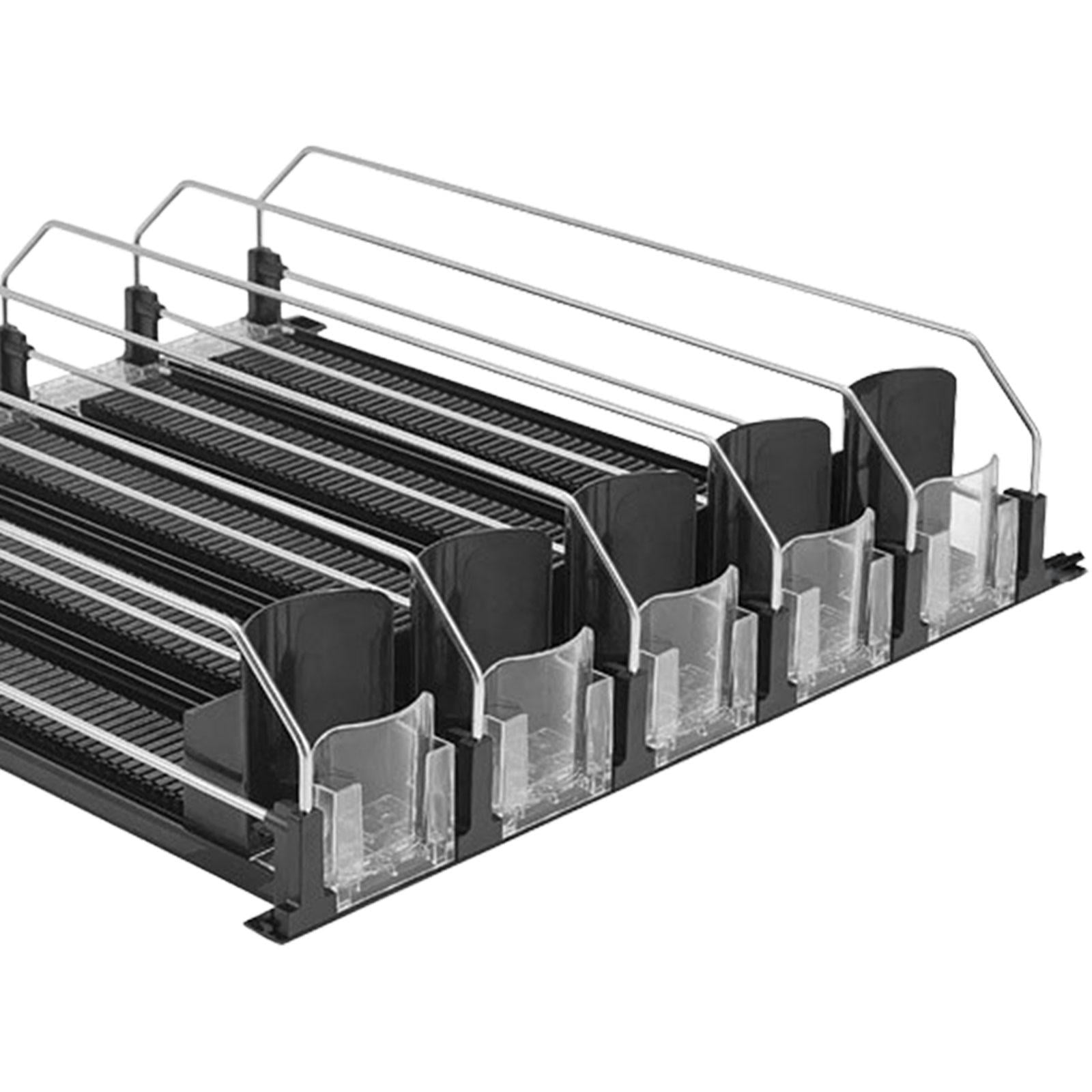 Nishiyuenyi Drink Organizer for Fridge Waterproof for Garage Commodity Shelves Household 5 5 row black