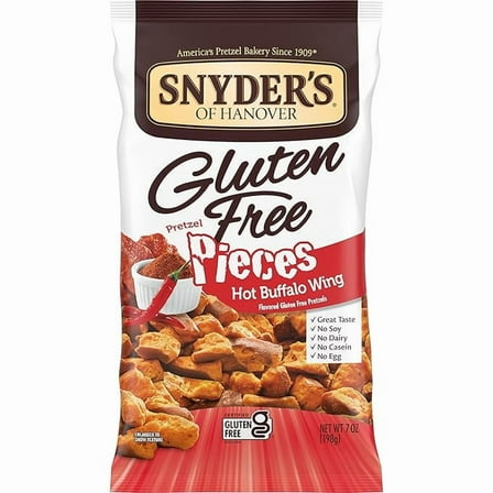 Snyder's of Hanover Gluten Free Pretzel Pieces, Hot Buffalo Wing, 7 Oz ( Pack of 2 )