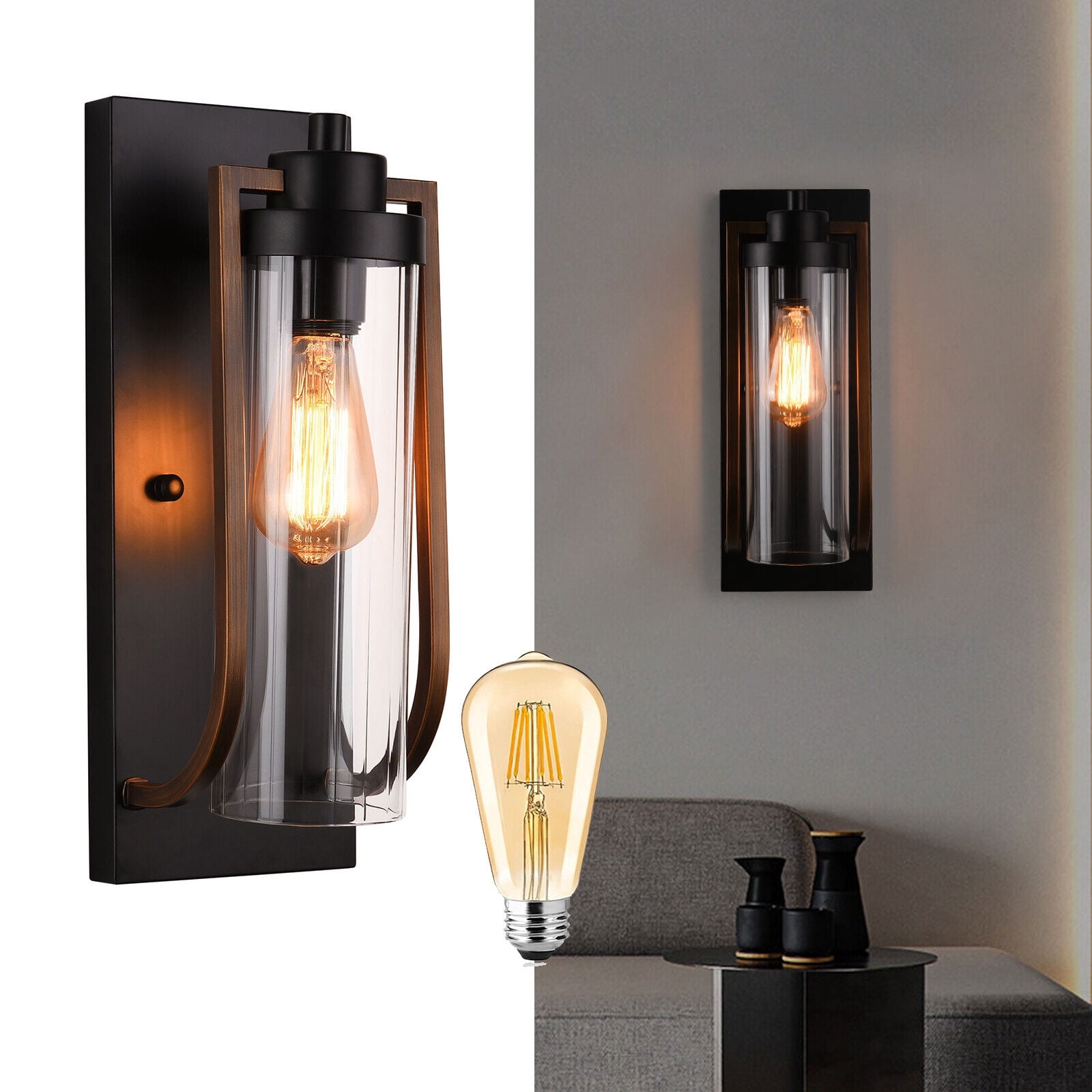 Retro Wall Light Outdoor Wall Lamp Balcony Porch Patio Wall Sconce Lighting Decor Fixture