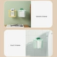 thumbnail image 3 of Injueey Portarrollos de papel montado en la pared del baño cesta de almacenamiento de drenaje colgante sin perforaciones taza de cepillo de Juegos de accesorios de baño Blanco Gris, 3 of 6