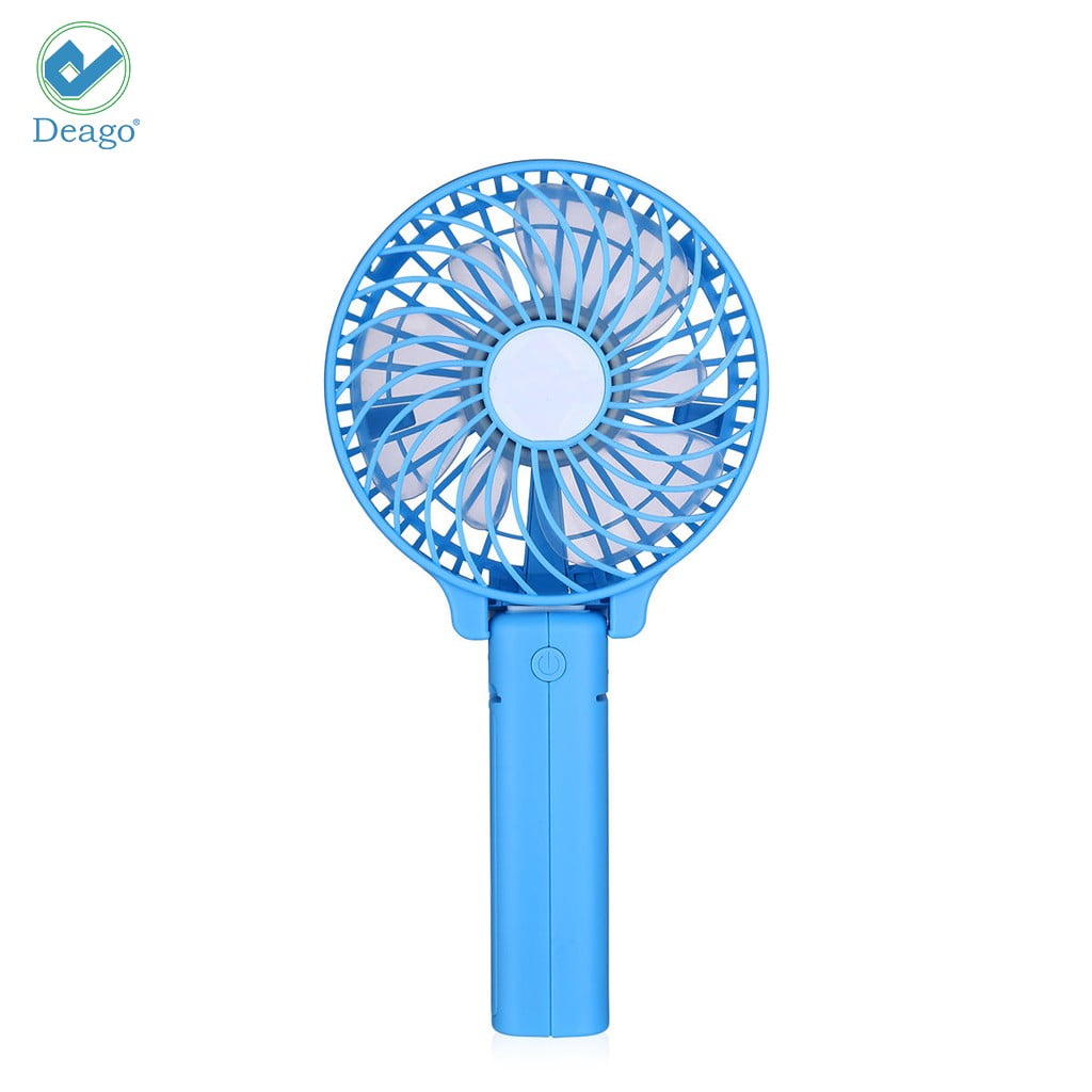 ASDAD Handheld USB Spray Humidification Foldable Fan with Smart Touch Switch Low Noise 2 Speeds Mini Portable Cooling Desk Fan for Home Office,Black,Blue