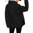 thumbnail image 4 of BadPiggies Women's Lapel Fuzzy Fleece Sweatshirt Casual Loose Pullover Cozy Fluffy Warm Turtleneck Jacket Coat (S, Black), 4 of 6