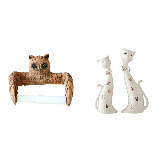 Portapapeles creativo para pareja, organizador de toallas, estatua de animal de dibujos animados, regalo de boda para la repisa del comedor, adorno ar