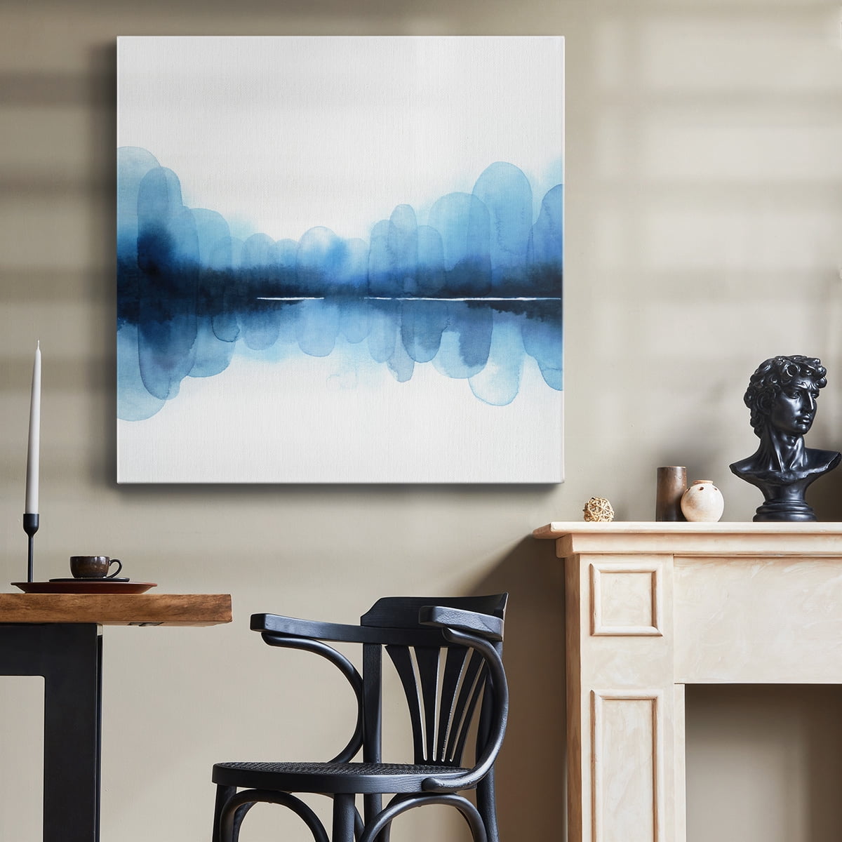 Wexford Home Ultramarine Mirror II-Premium Gallery Wrapped Canvas, 16" x 16" - Ready to Hang
