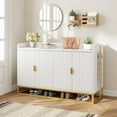thumbnail image 5 of 47.2" Fluted Sideboard with Storage Cabinet, Modern Kitchen Sideboard with Adjustable Shelves, Media Console Buffet Cabinet with Doors for Living Room, Kitchen, Entryway, White, 5 of 7