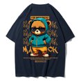 thumbnail image 1 of Camiseta de algodón con estampado de oso para hombre, Tops holgados con cuello redondo, ropa informal cómoda y transpirable de gran tamaño para mujer, 1 of 5