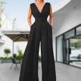 thumbnail image 1 of Monos Elegantes Mamelucos sin espalda para mujer Traje de dama de oficina con cuello en V profundo y hombros descubiertos (Negro S) Kuymtek para Mujer Negro T XL, 1 of 6