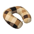 thumbnail image 2 of Travel Pillow Memory Foam, Head Neck Support Airplane Pillow For Traveling, Car, Home, Travel Neck Flight Pillow 12 Inches Sandybrown Buffalo Plaid Check Tartan Scotland_4, 2 of 7