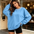 thumbnail image 5 of ClodeEU Women's Crew Neck Long Sleeve Sweatshirt with Contrast Stitching ,Casual Loose Pullover Top ,Women's S-XXL, 5 of 9
