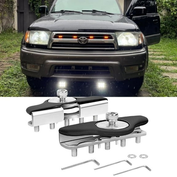 Nilight Led Light Bar Mounting Brackets 2Pcs 3" Universal Hood Led Work Light led Pods Mount Bracket Clamp Holder for SUV Truck off Road Installed No Need Drilling, Black