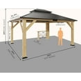 thumbnail image 4 of Jocisland 13'x15' Wood Gazebo,Hardtop with Aluminum Double Roof, Outdoor Wooden Pavilion for Parties, 4 of 8