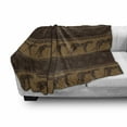 thumbnail image 3 of Safari Soft Flannel Fleece Blanket, Continuing Pattern of Leopard Silhouettes with Geometric Shapes Ethnic Art, Cozy Plush for Indoor and Outdoor Use, 70" x 90", Dark Brown Caramel, by Ambesonne, 3 of 6