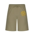 thumbnail image 3 of Mens Linen Shorts Summer Coconut Tree Graphic Fashion Short Elastic Waist Drawstring Casual Beach Short Pants, 3 of 4