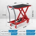 thumbnail image 2 of Hydraulic Lift Table Cart 500 lbs Capacity 28.5 In Single Scissor Lift Table with Non-Slip Pad and Locking Wheels for Material Handling Red, 2 of 7