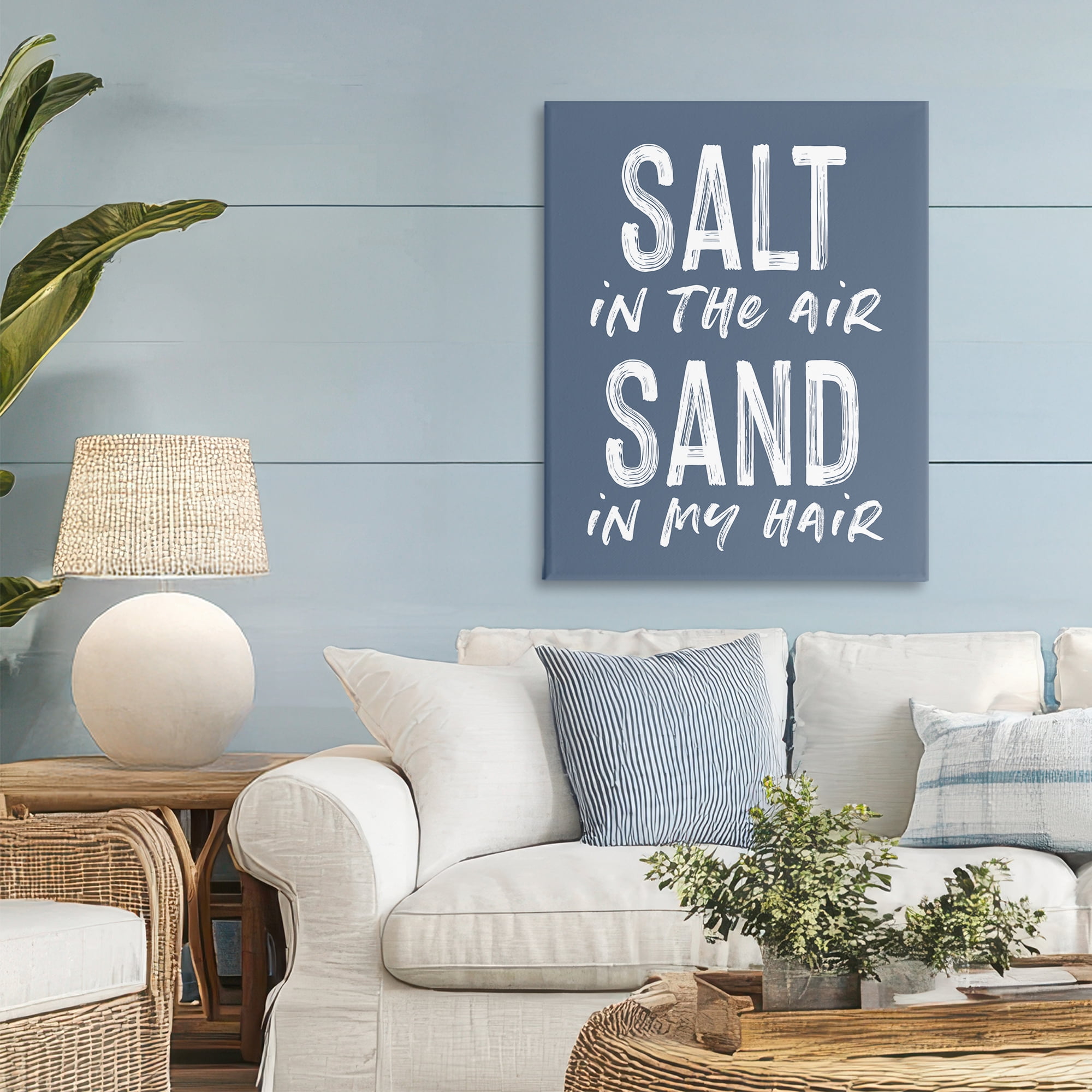 Summer Sentiment Salt Sand In Hair Canvas Wall Art, design by Lettered and Lined