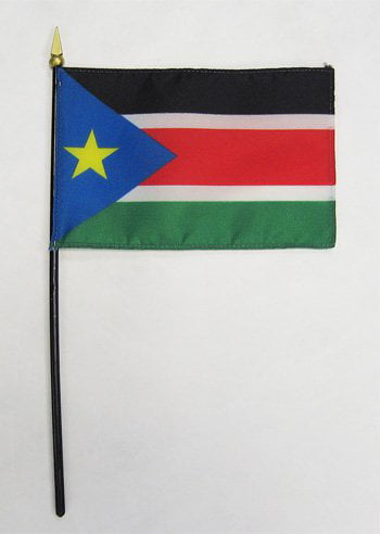 SUDAN 4X6" TABLE TOP FLAG W/ BASE NEW DESK TOP HANDHELD STICK FLAG 