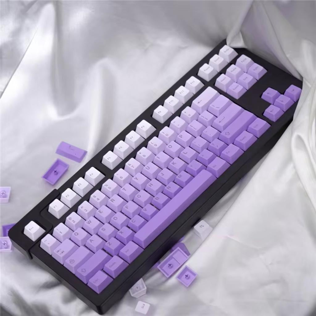 Dye Sublimation Keycaps Letter Top/Side Engraveds Gradients Color Keycaps 125Keys for Mechanical Keyboards