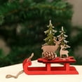 thumbnail image 3 of Fiudx Adornos de Trineo de Madera, Juego de Decoración Navideña Diy, Artesanía Festiva de Madera, Diseño Exquisito, Decoración Del Hogar, Regalo Navideño, 10 X 4 X 9 Cm, 3 of 4