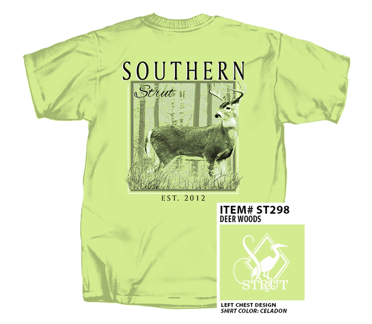 Southern Strut Buck Whitetail Deer In Woods Short Sleeve T Shirt