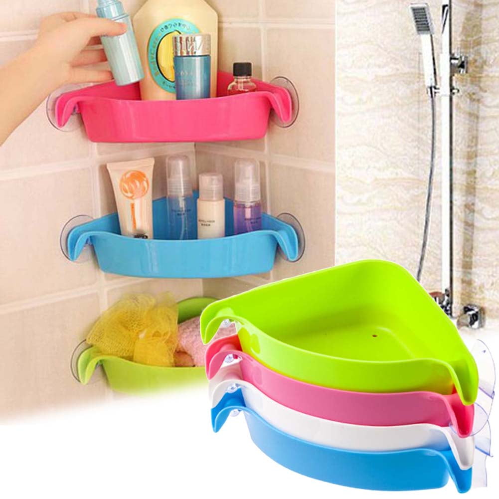 Cheers.US Corner Shower Caddy & Soap Dish Suction Cup Wall Mounted Plastic  Bathroom Shelf, Strong and Sturdy Organizer Shower Rack, Heavy Duty