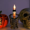thumbnail image 4 of Halloween Skull Halloween Candelabra Decorations Indoor,Halloween Candles Holder with LED Lights for Scary House Mansion Decor,Battery Operated Timer Candlesticks for Table Home Party, 4 of 7