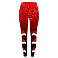 thumbnail image 3 of Gibobby Leggings para mujer Leggings de yoga ajustados con estampado navideño degradado para mujer, levantamiento de cadera, fitness,(Rojo,G), 3 of 5