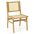 thumbnail image 1 of Costway 1 PCS Rattan Dining Chair with  Natural Cane Woven Backrest & Seat & Teak Wood Frame, 1 of 8