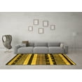 thumbnail image 3 of Ahgly Company Machine Washable Indoor Square Oriental Yellow Industrial Area Rugs, 7' Square, 3 of 4